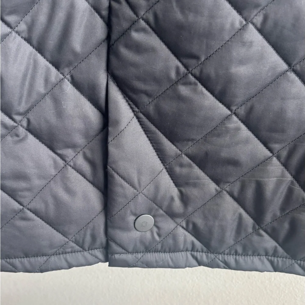 Quince Diamond Quilted  Corduroy Collar Black Barn Jacket large - Picture 9 of 10
